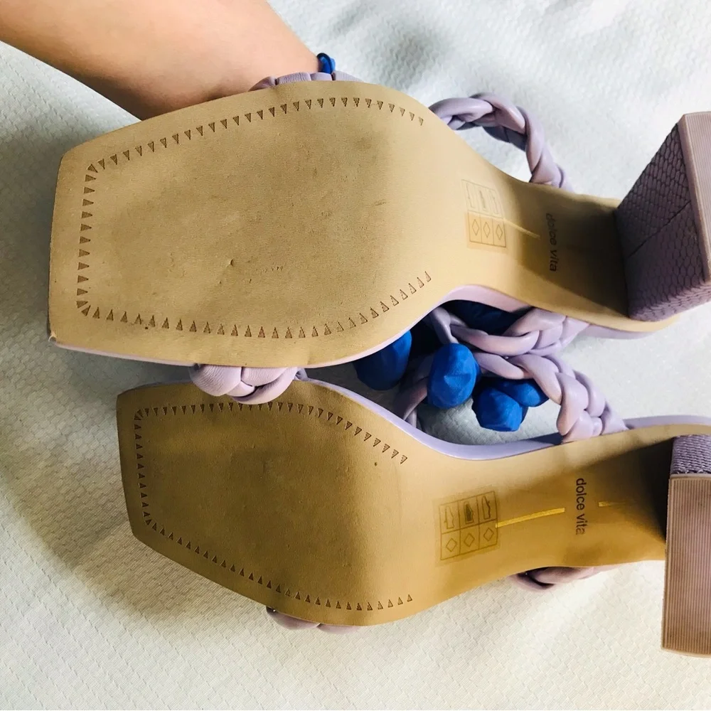 Dolce vita Braided Strap Block Heel Sandals -‎ Purple